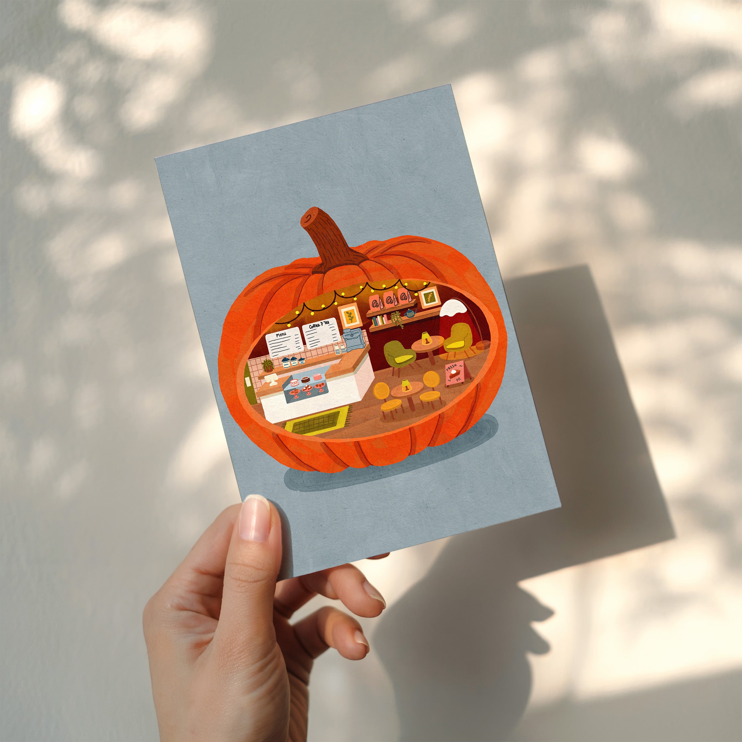 Cozy Pumpkin Café Print