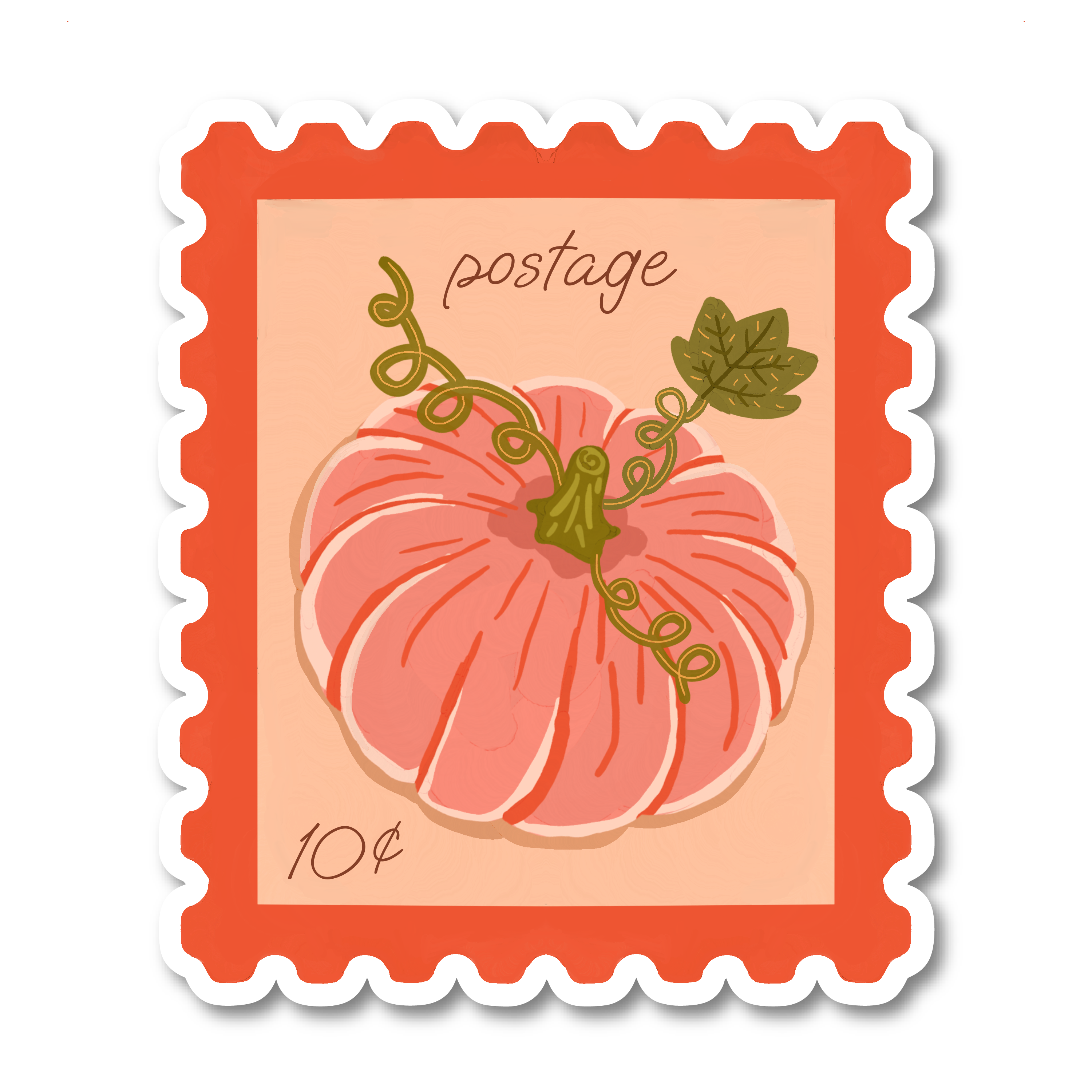 Pumpkin Stamp Sticker